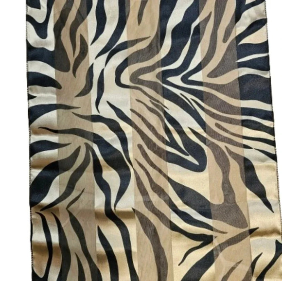 Silky Gold/Black Scarf - Picture 5 of 6